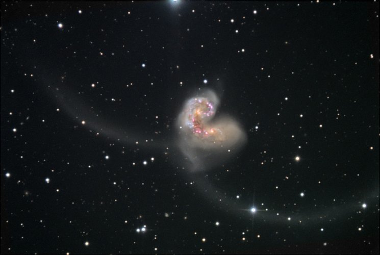 Wide ground view of the Antennae galaxies