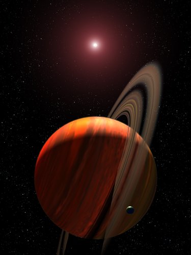 Artist’s view of exoplanet around a red dwarf