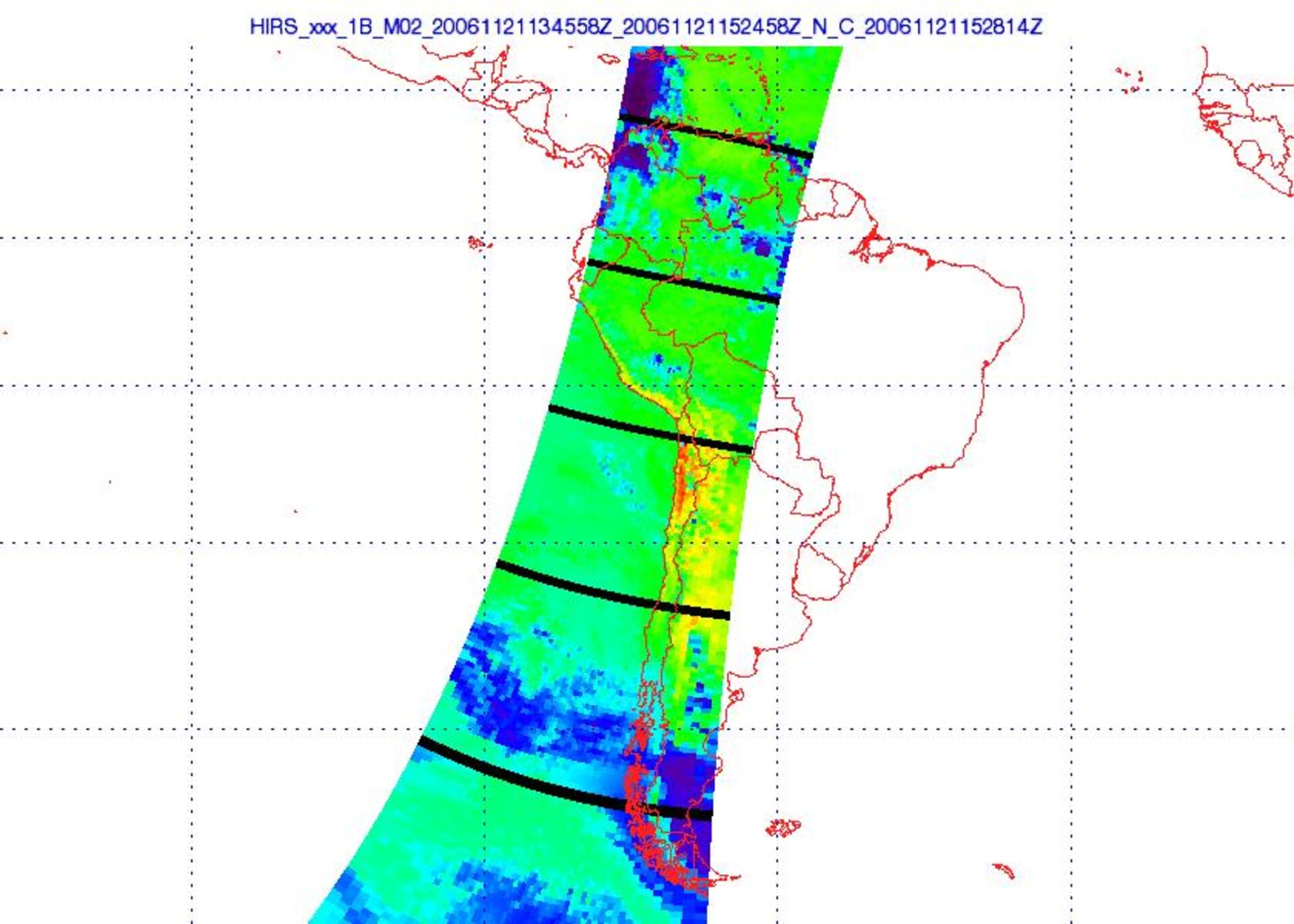 Calibrated geo-located HIRS Channel 8 radiances