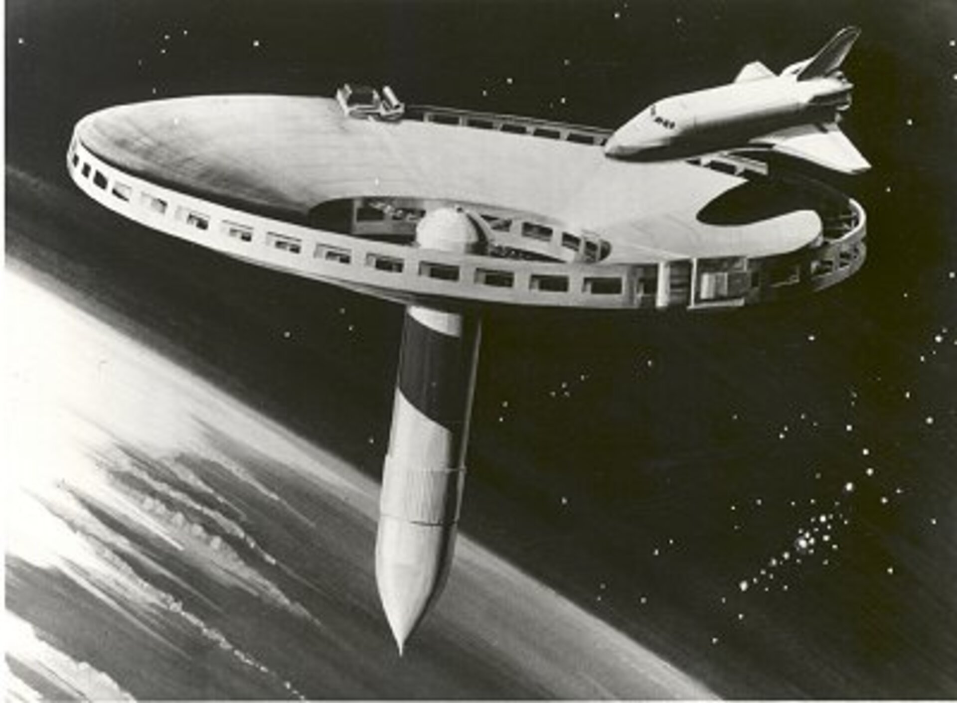 Wheel or doughnut shaped space stations were all the rage in the 50's and 60's
