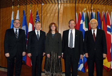 Group portrait of the Heads of Agencies involved in the ISS programme