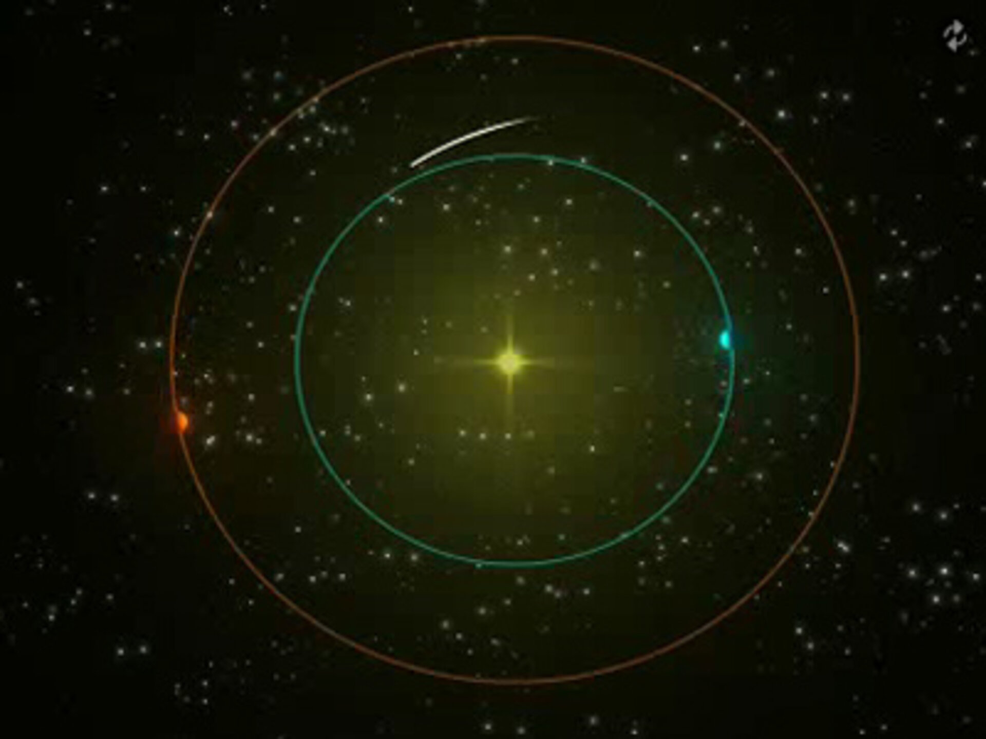 Animation showing Rosetta's approach and swingby at Mars