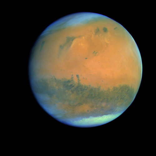 Near-IR, green and near-UV colour view of Mars