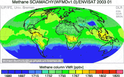 Répartition globale du méthane