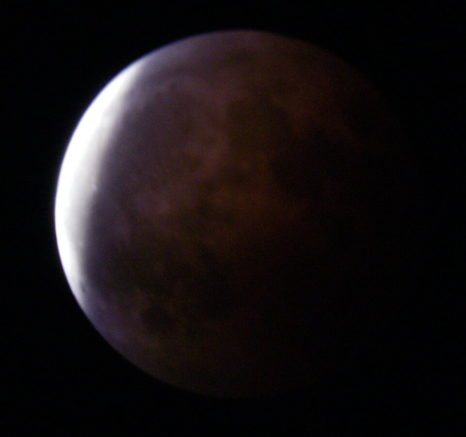 Moon right after the end of eclipse totality