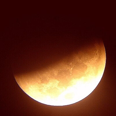 Partial phase of lunar eclipse seen from Brasil