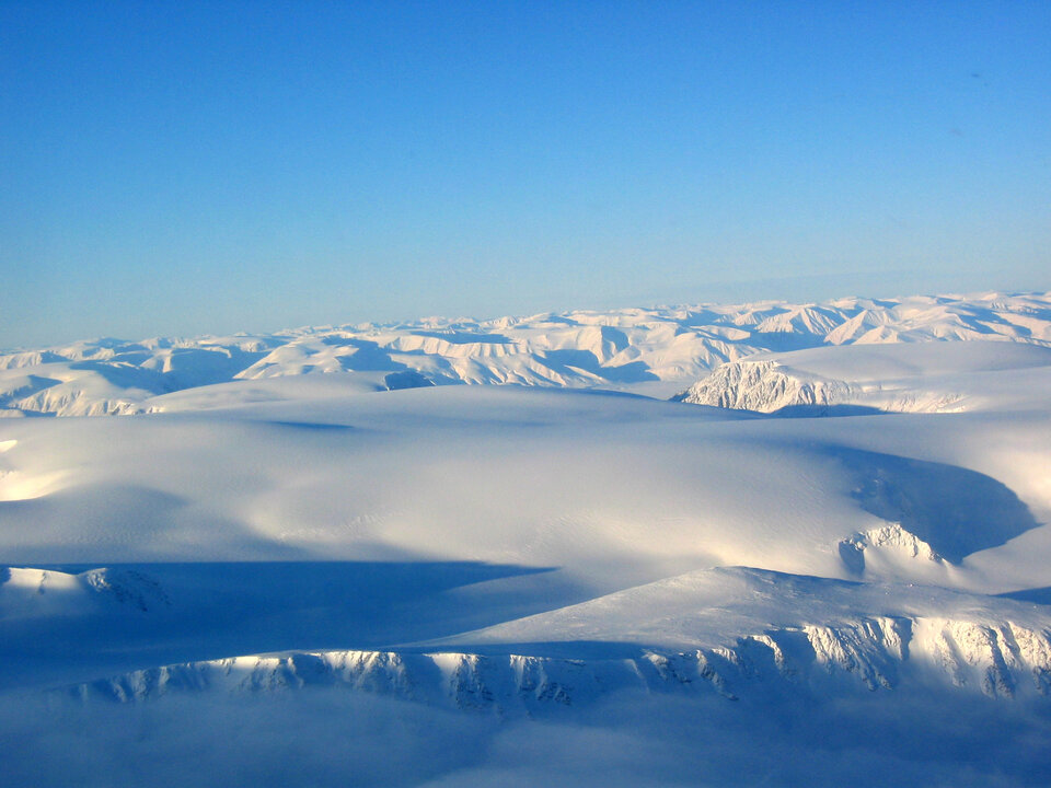 An aerial view of Svalbard