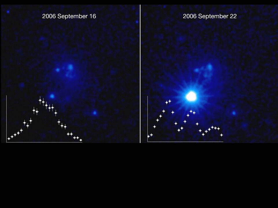 Light pulses from the magnetar Westerlund 1 before and after the ‘cosmic hiccup’