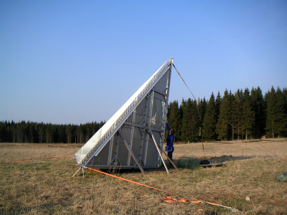 Corner reflector used in the BioSAR campaign