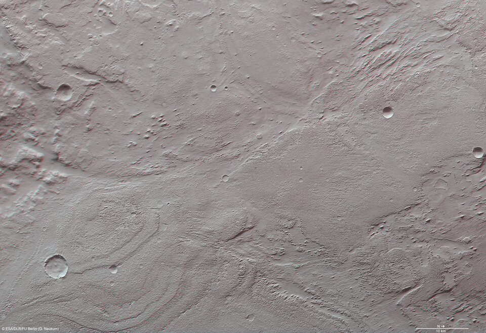 Aeolis Mensae South, anaglyph image