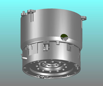 3D rendering of the design of the Compact Tool Exchange Device (CTED)