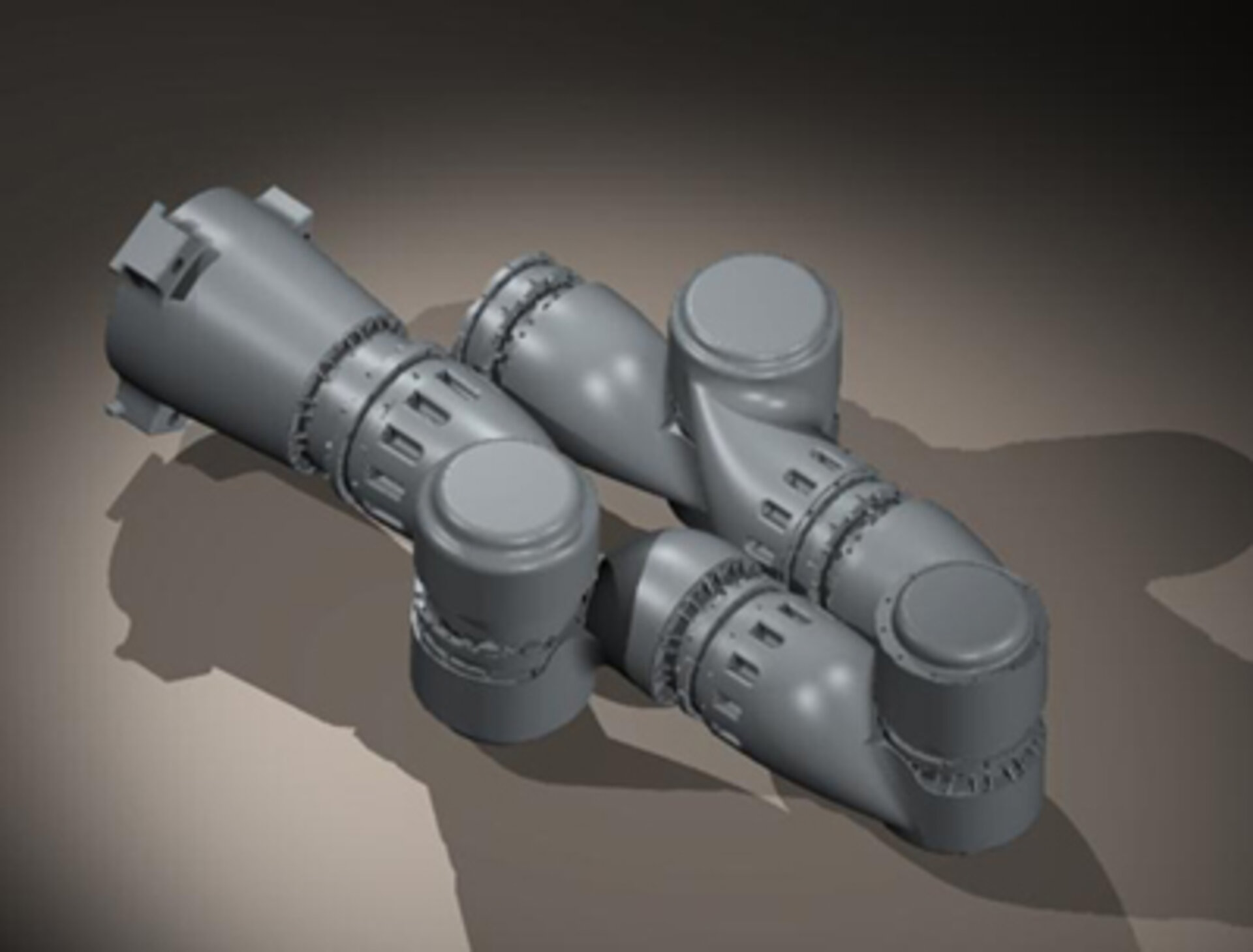 3D rendering showing DexArm in its stowed configuration