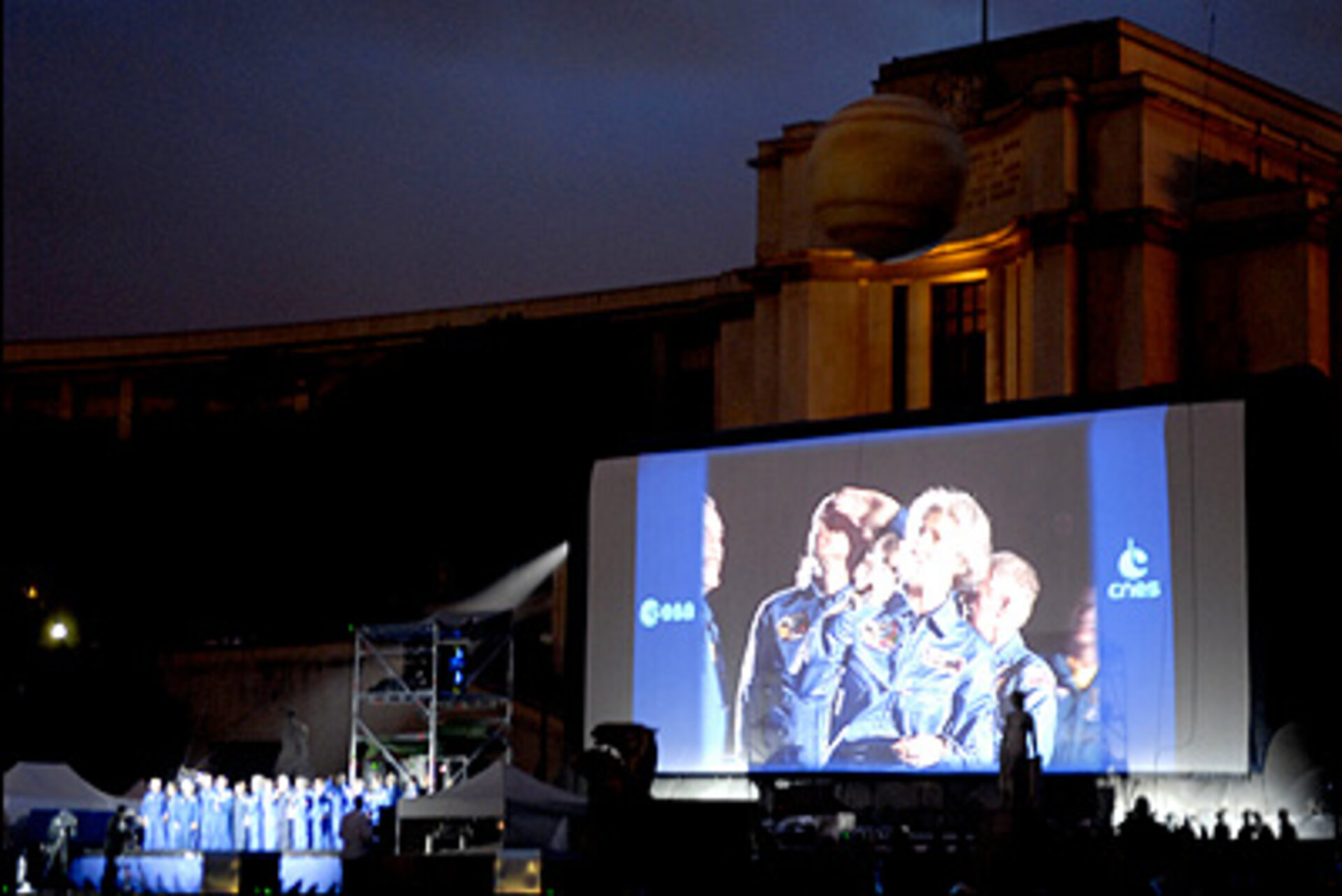 Live link with the International Space Station at the Trocadero