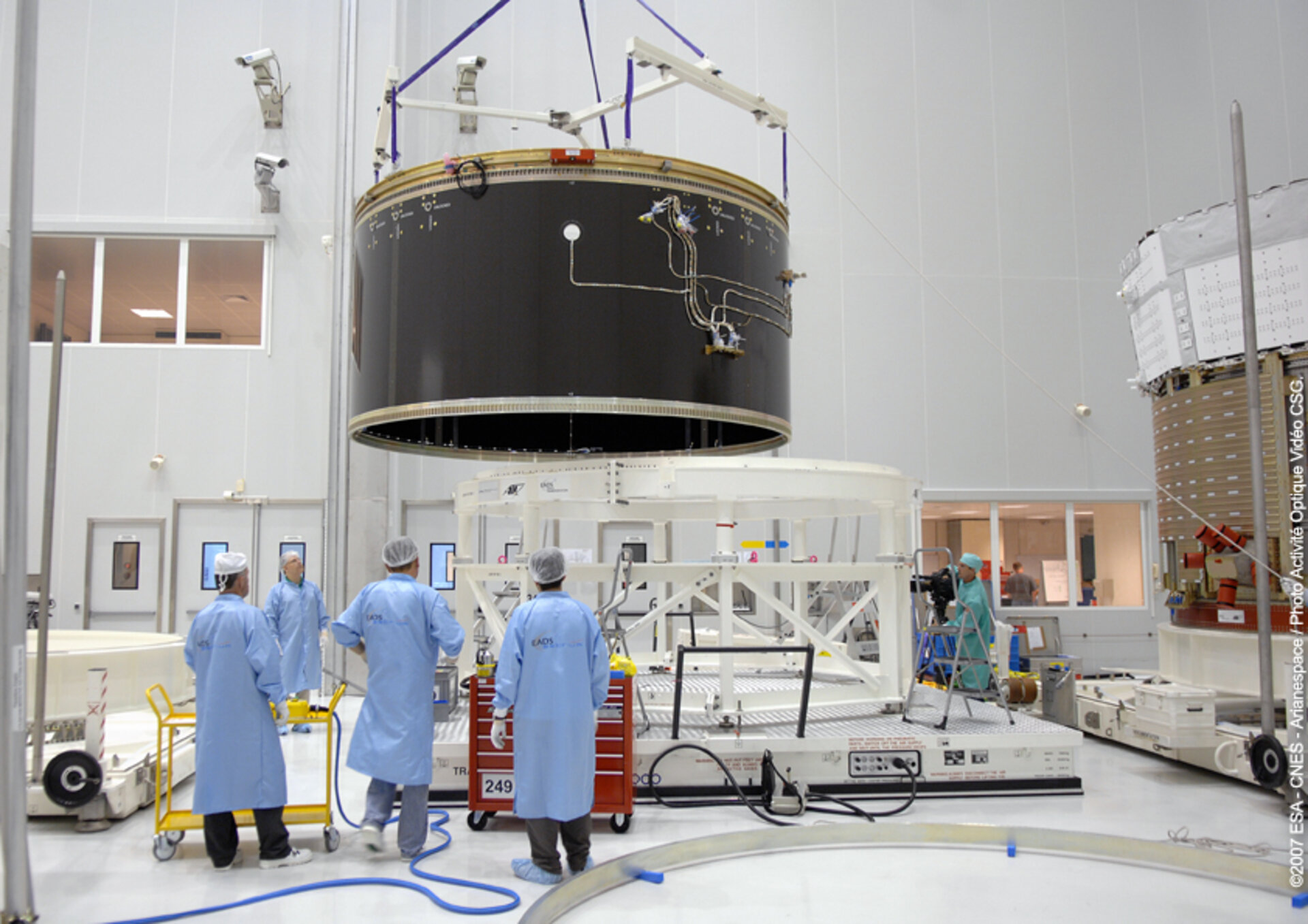 Unpacking ATV at the Spaceport in Kourou