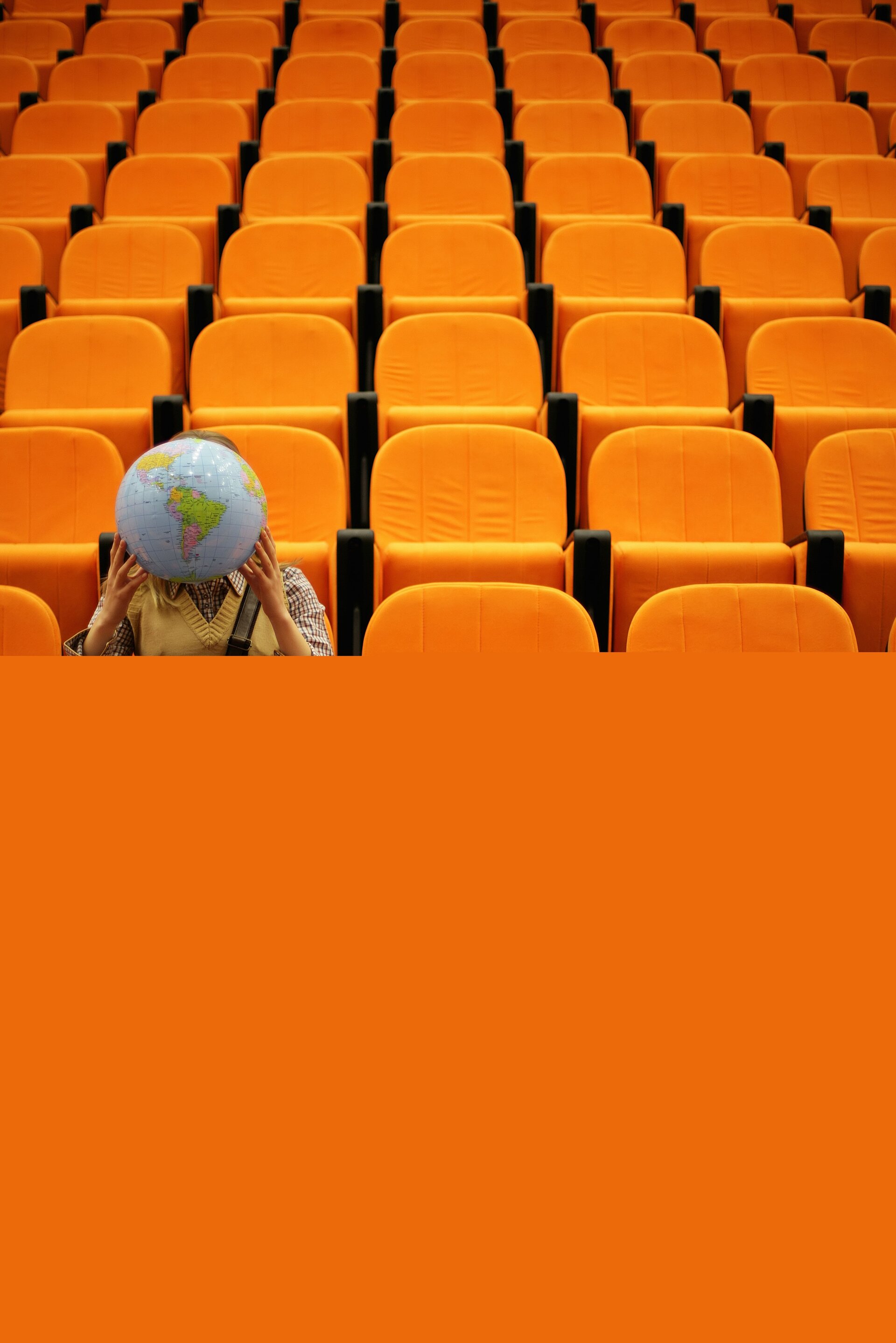 Woman in lecture theatre