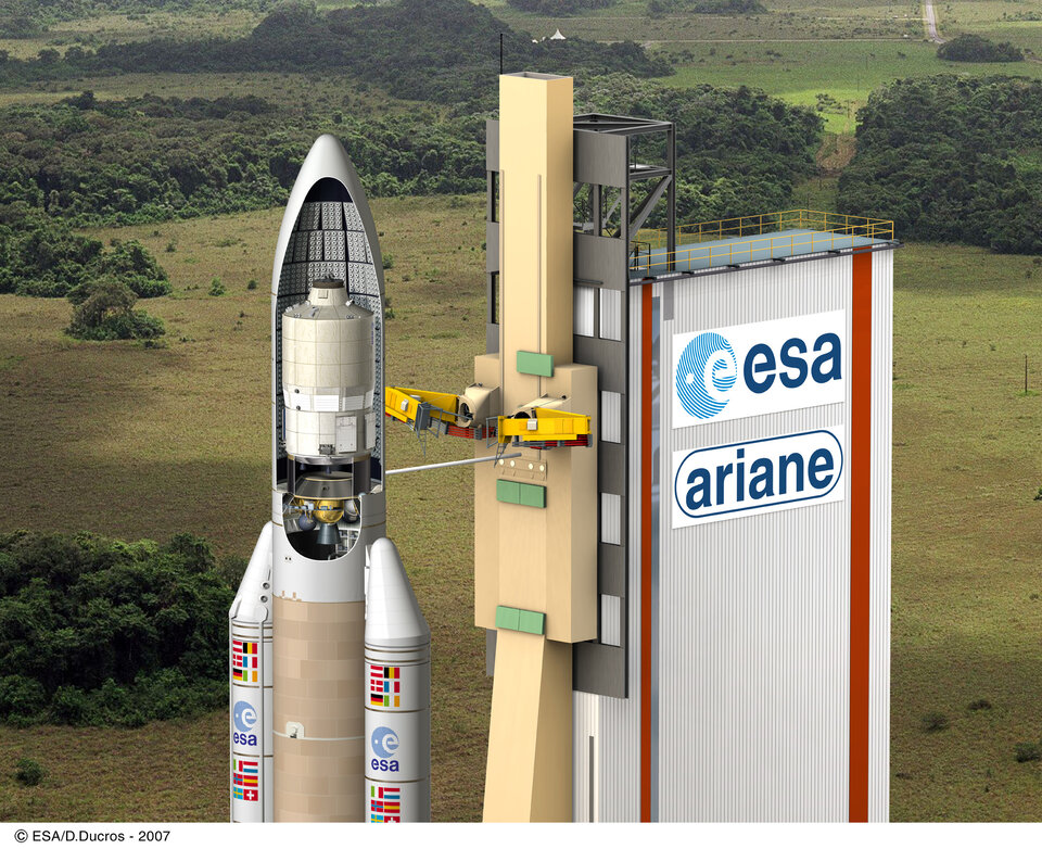 Spezialversion der Ariane 5 mit ATV (Grafik)