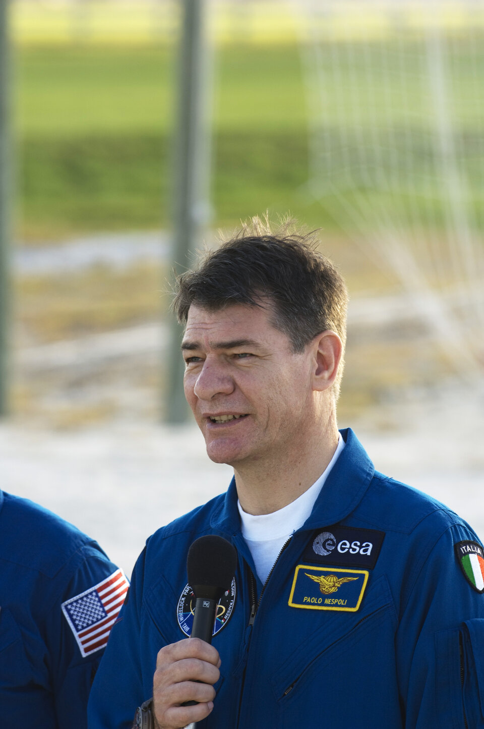 L’astronauta dell’ESA Paolo Nespoli risponde alle domande della stampa durante il Terminal Countdown Demonstration Test al KSC