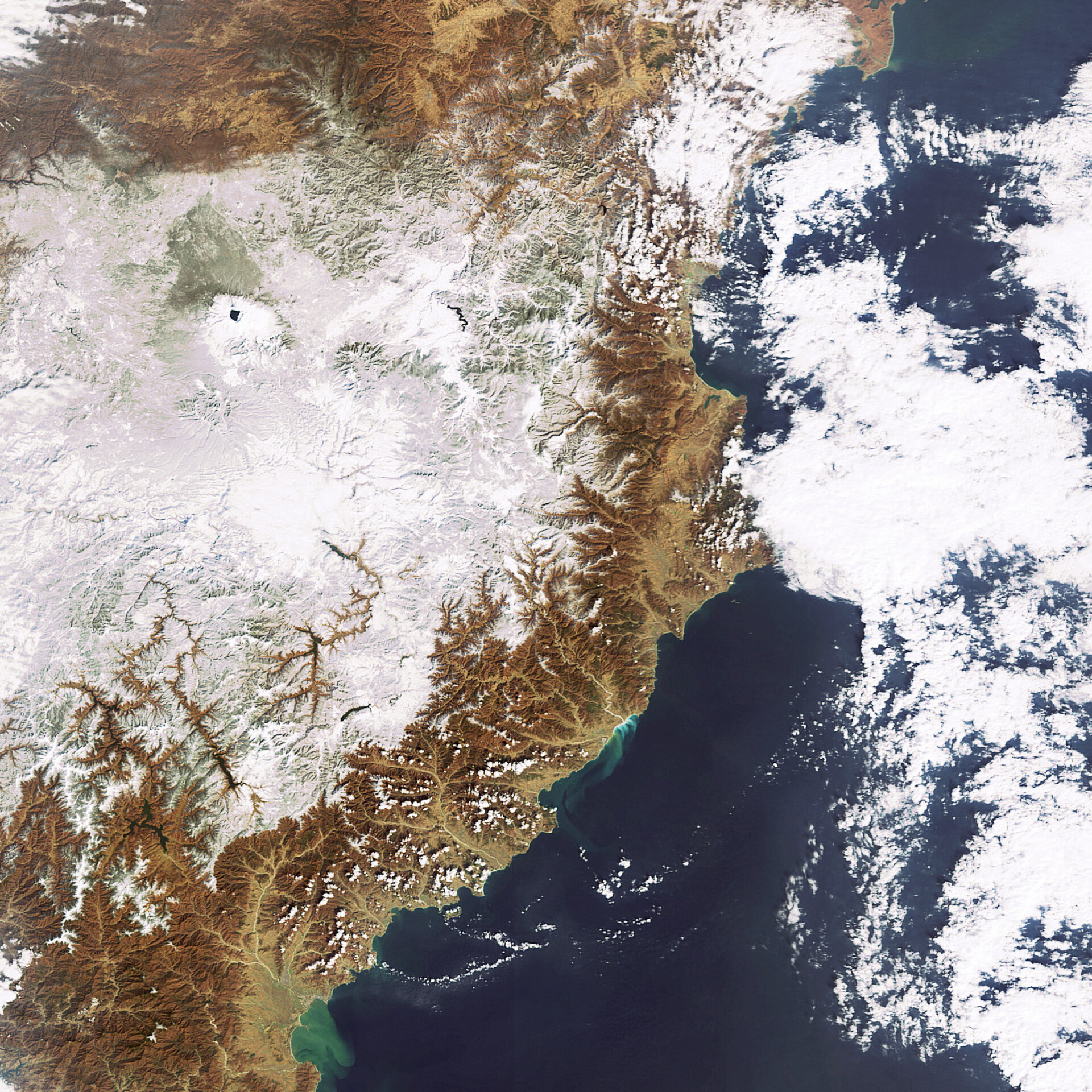 Mount Paektu as seen by Envisat