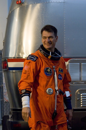 Paolo Nespoli during the STS-120 mission crew walkout