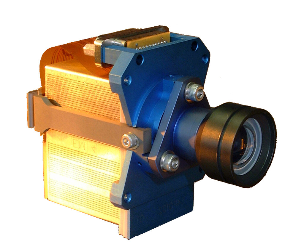 Une des sept micro-cameras suisses équipant l’attérisseur de la mission Rosetta