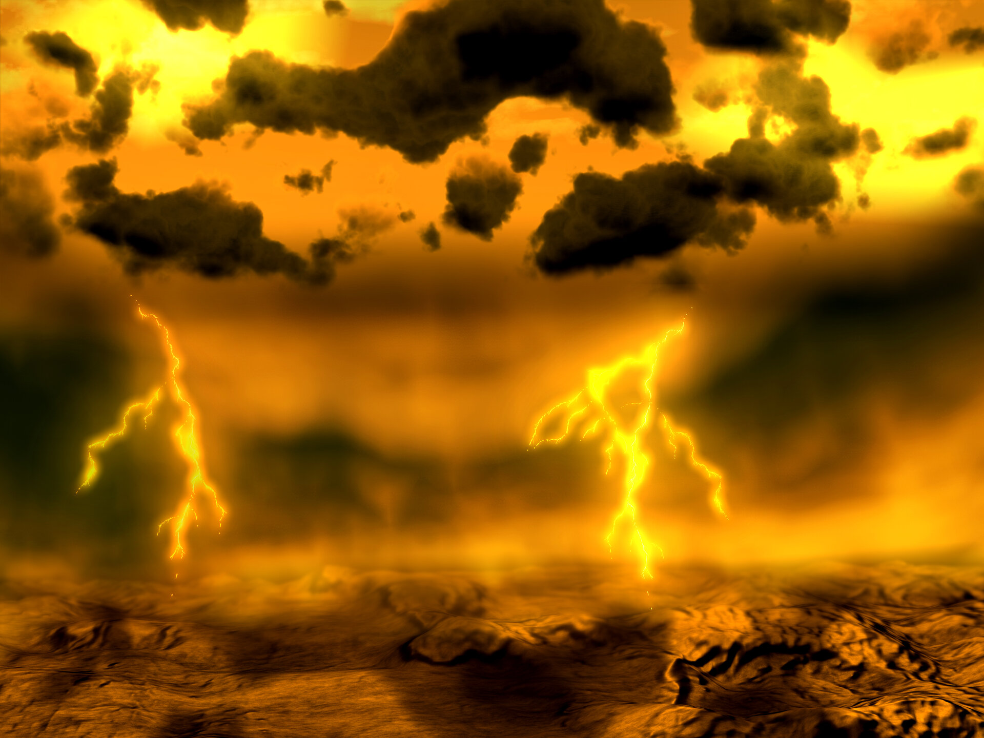 Artist’s concept of lightning on Venus