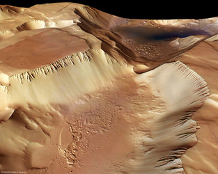 Noctis Labyrinthus, perspective view