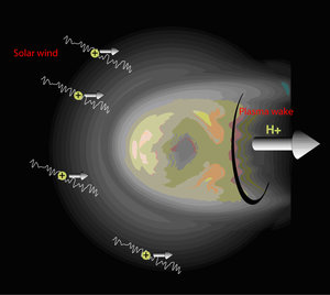 Venus loses hydrogen through the wake