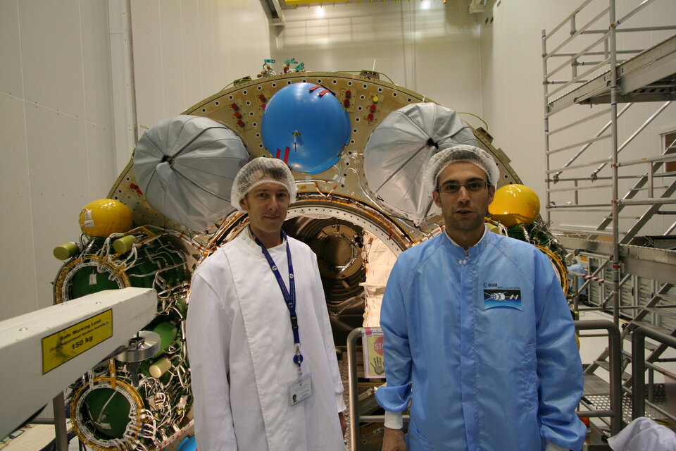 Antoine Stevens (left) and Pierre Rebeyre (right) have taken water samples