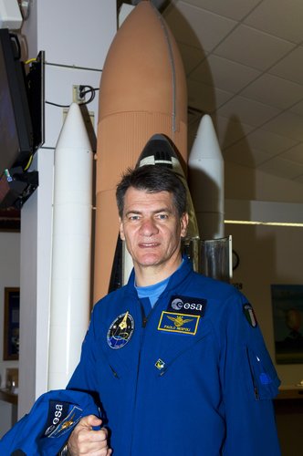 Paolo Nespoli during visit to Kennedy Space Center Press Site