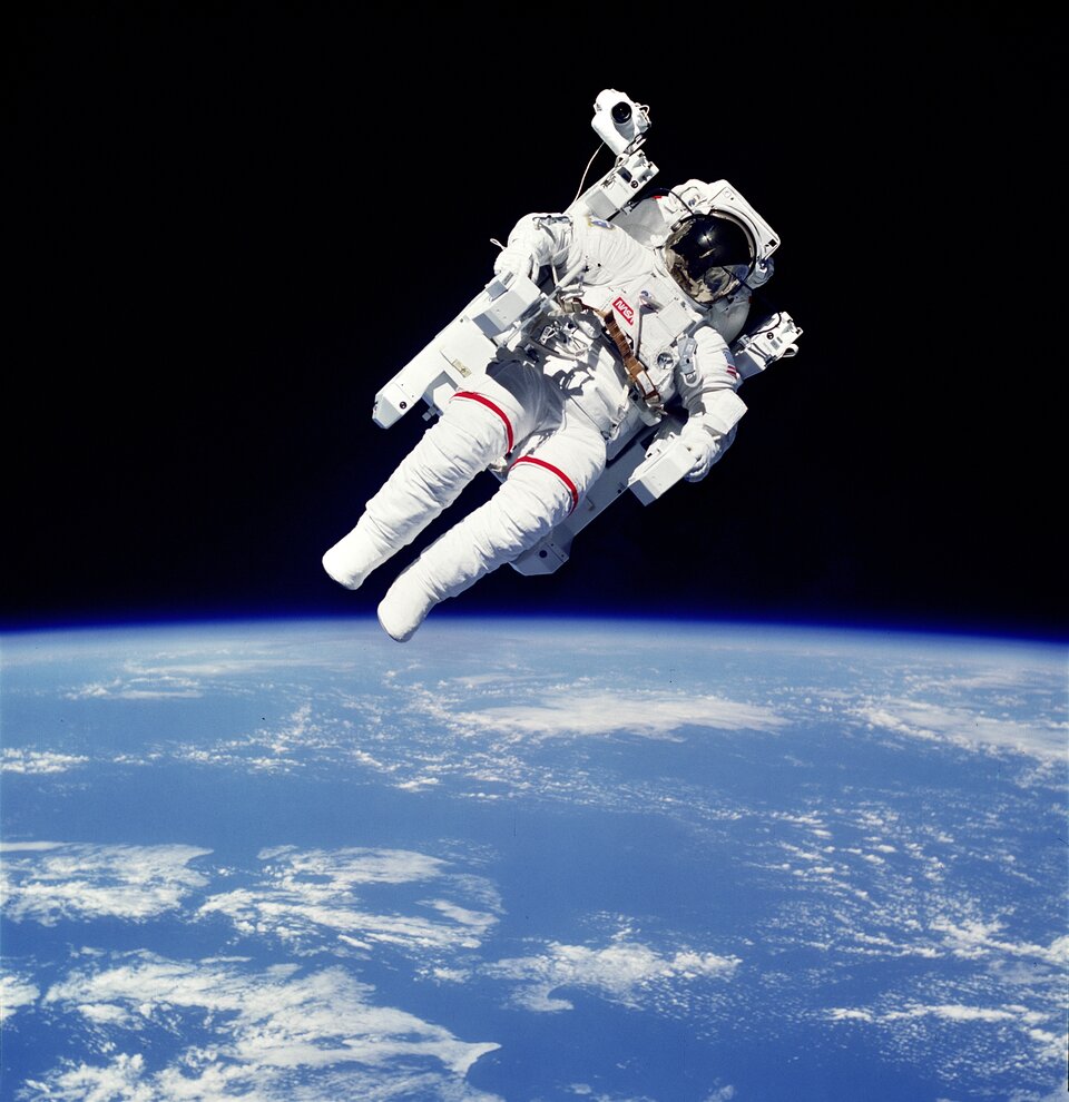 Mission Specialist Bruce McCandless II during STS-41B EVA
