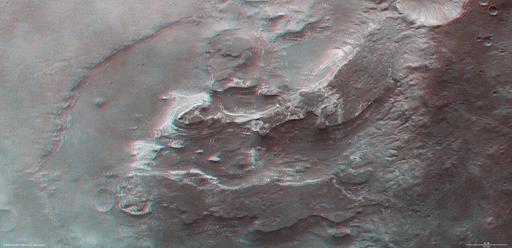 Terby crater, 3D view