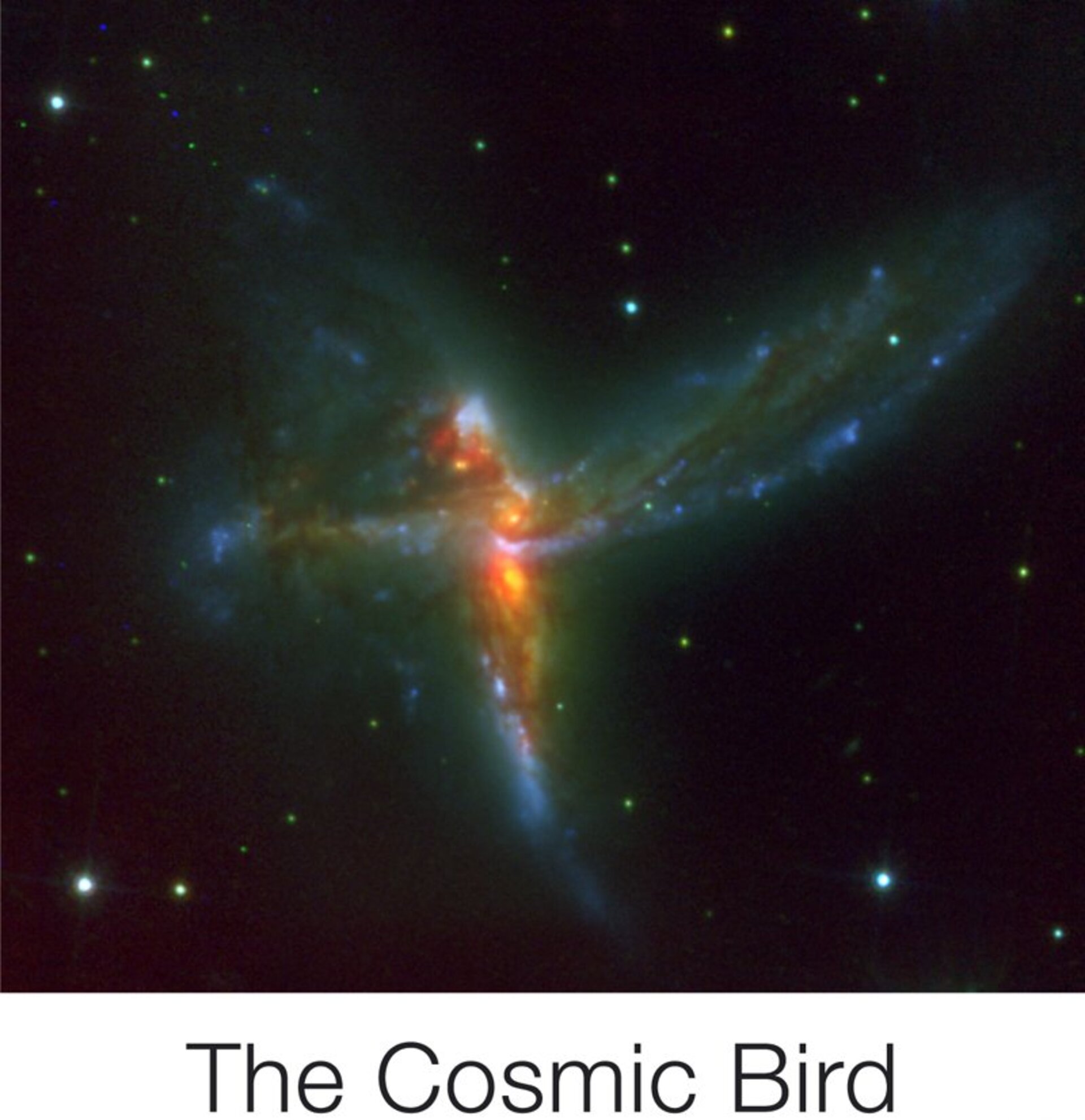 Triple fusion de galaxies: l'oiseau du Cosmos, photographié en décembre 2007 grâce au VLT