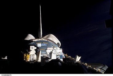 Columbus in the shuttle cargo bay