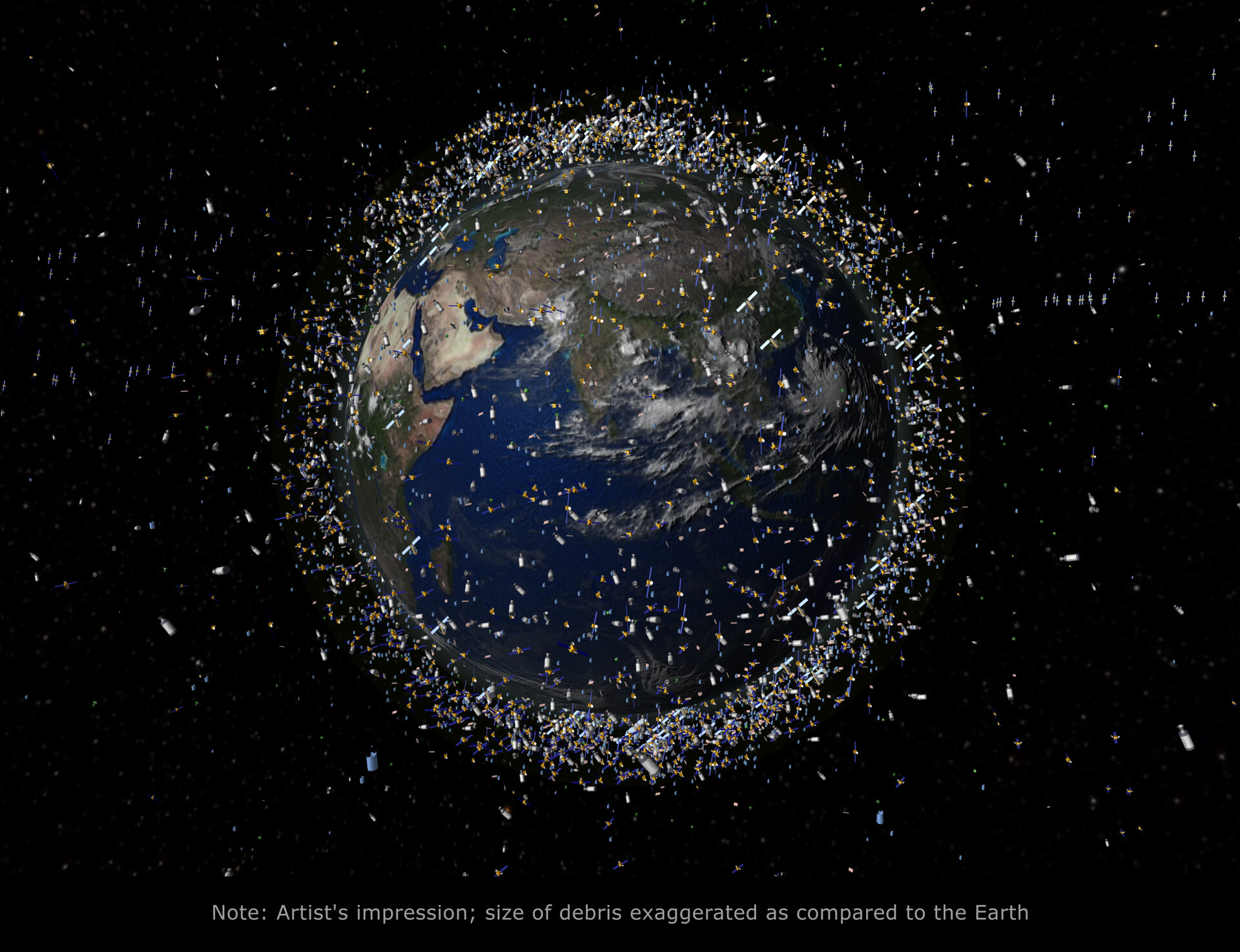 Debris objects in low-Earth orbit (LEO)