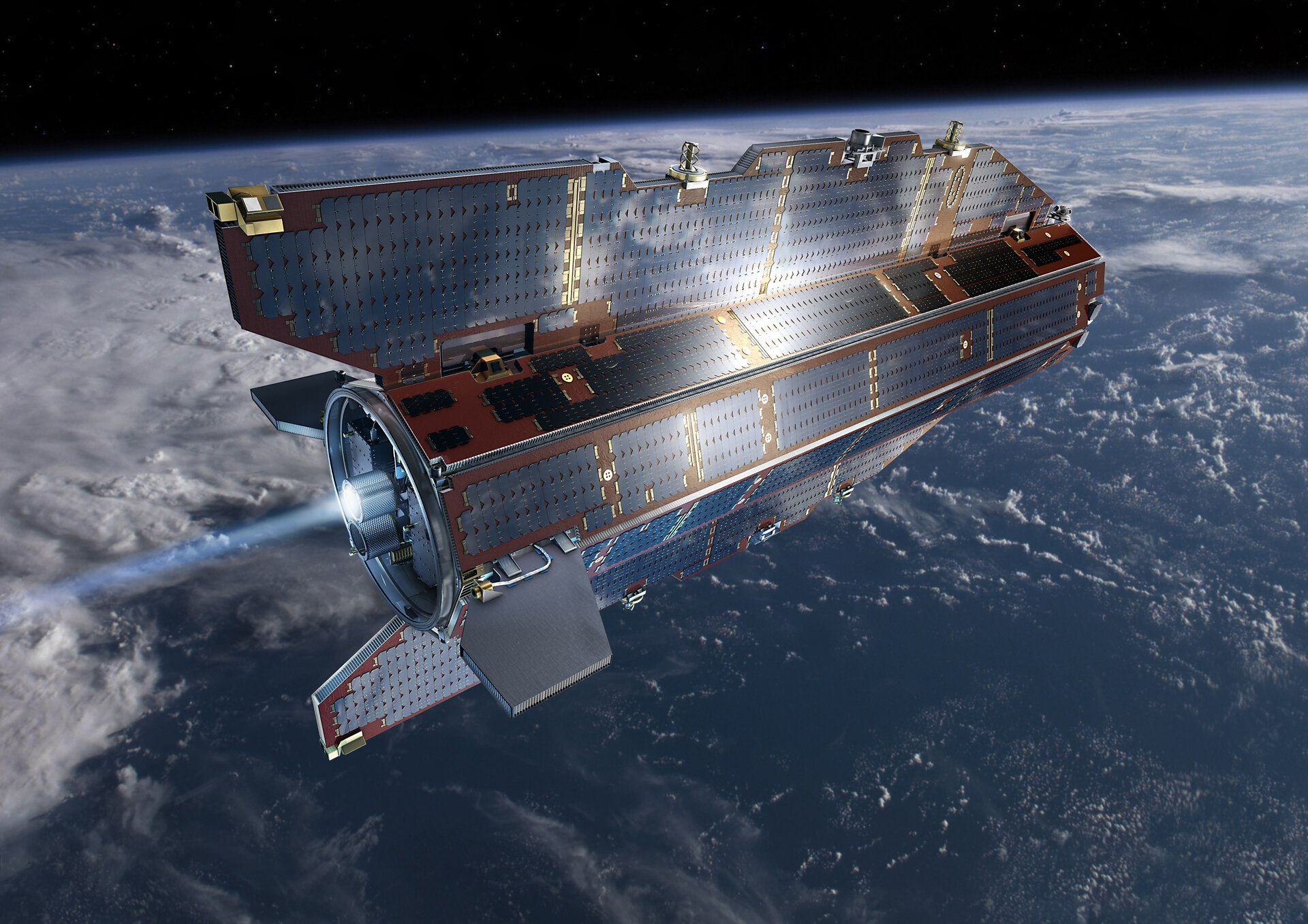 Visualisation du satellite GOCE en orbite