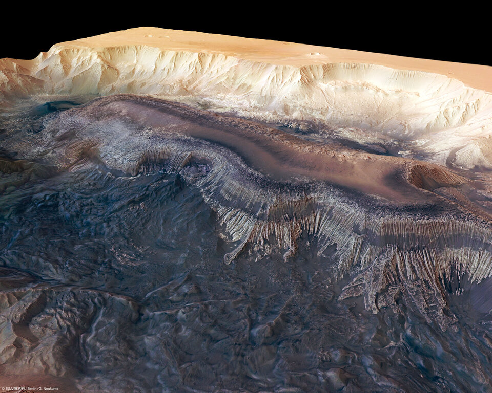ESA - Hebes Chasma, a trough in the Grand Canyon of Mars