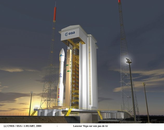 Vega on launch pad (artist's impression)