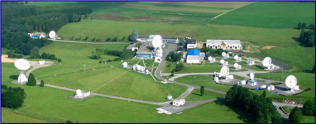 Vue aérienne de la station ESA de Redu, dans la province belge de Luxembourg