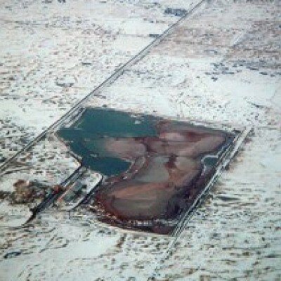 Air view of potash mine in Canada