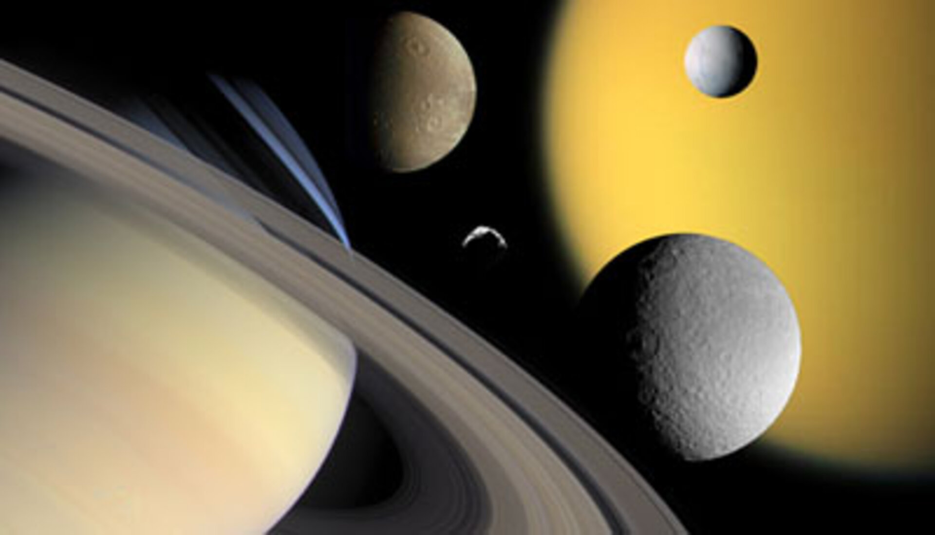 Five Saturn moons