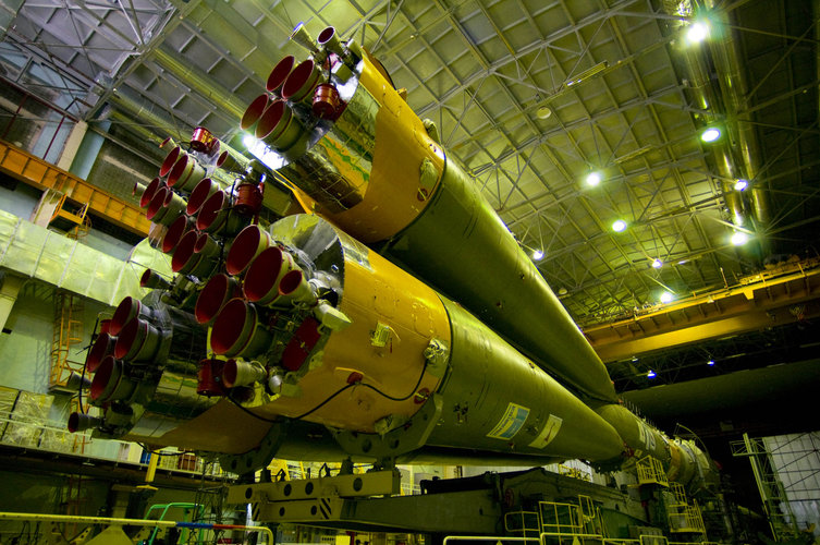 The Soyuz-Fregat launch vehicle carrying GIOVE-B