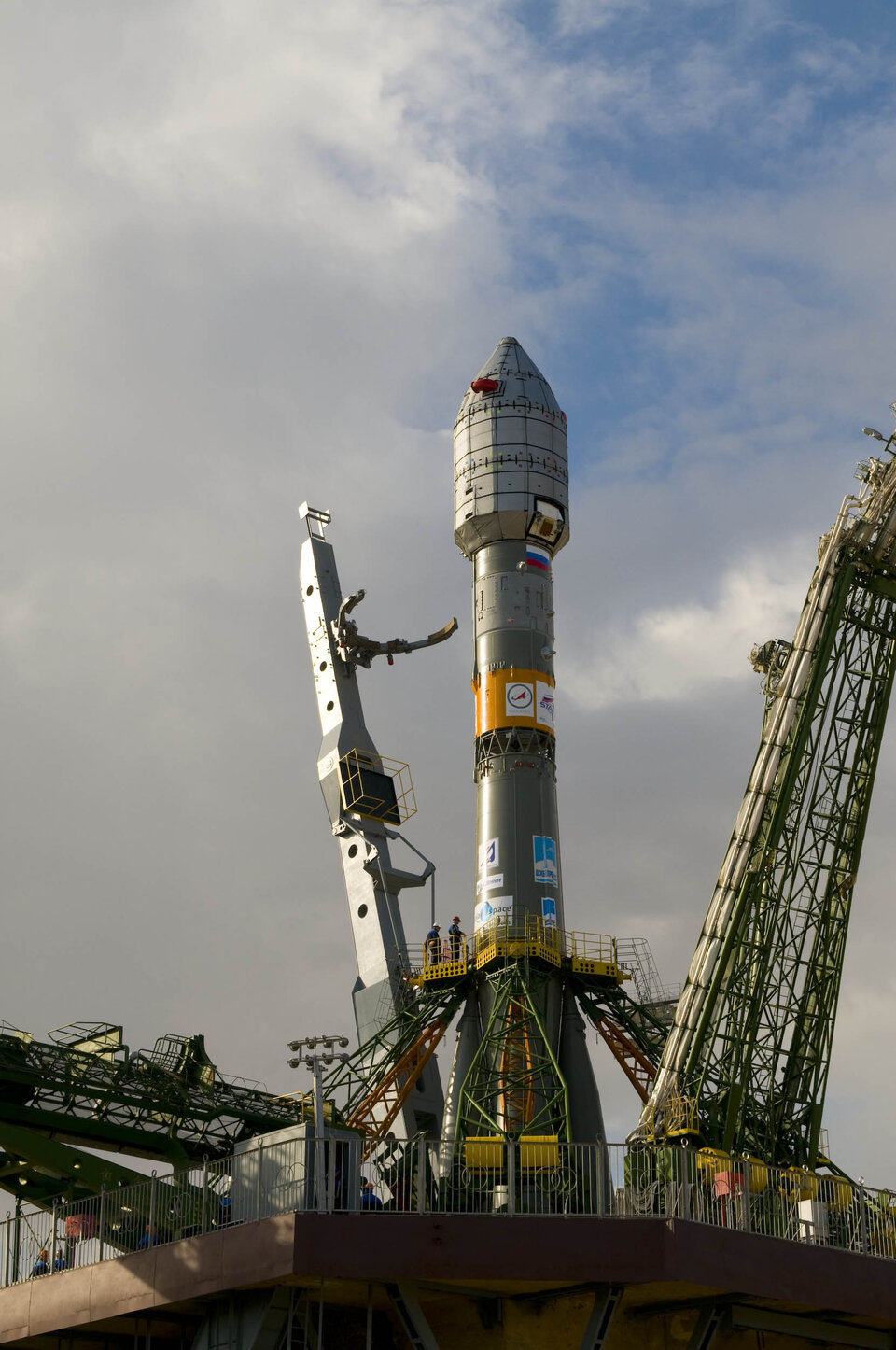 Launcher raised to vertical position