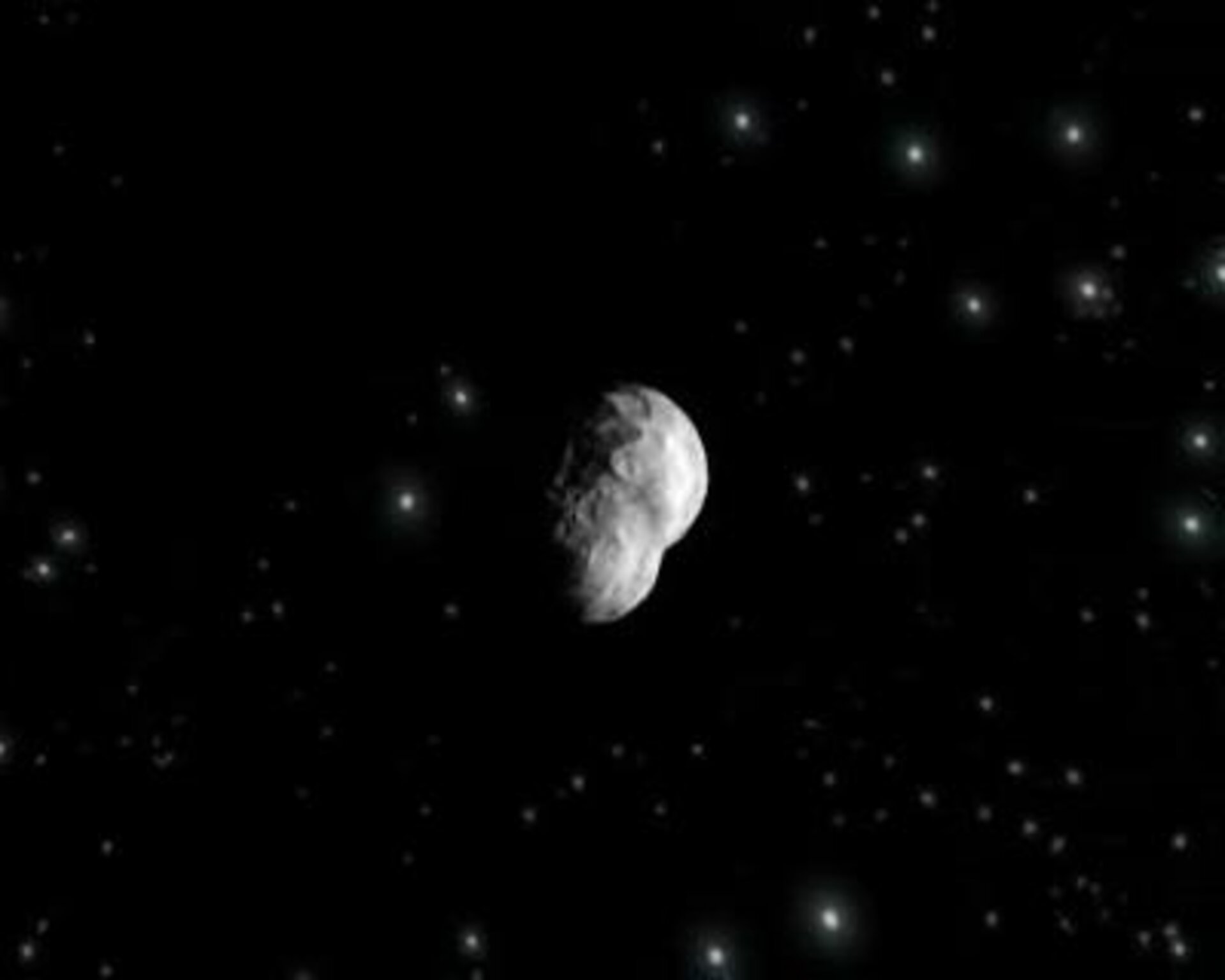 Impressie van planetoïde 2867 Steins, binnenkort weten we hoe het hemellichaam er precies uitziet