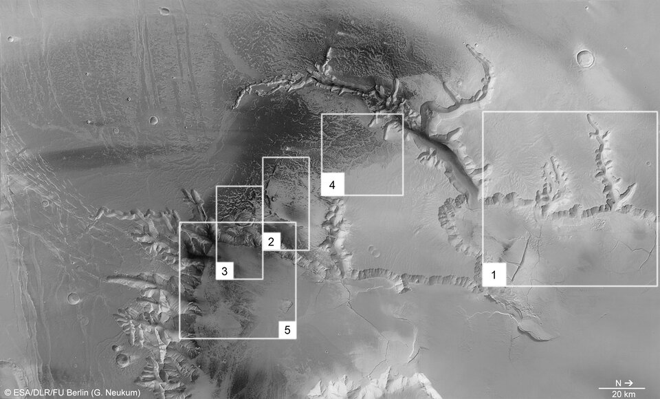 Echus Chasma, annotated nadir view