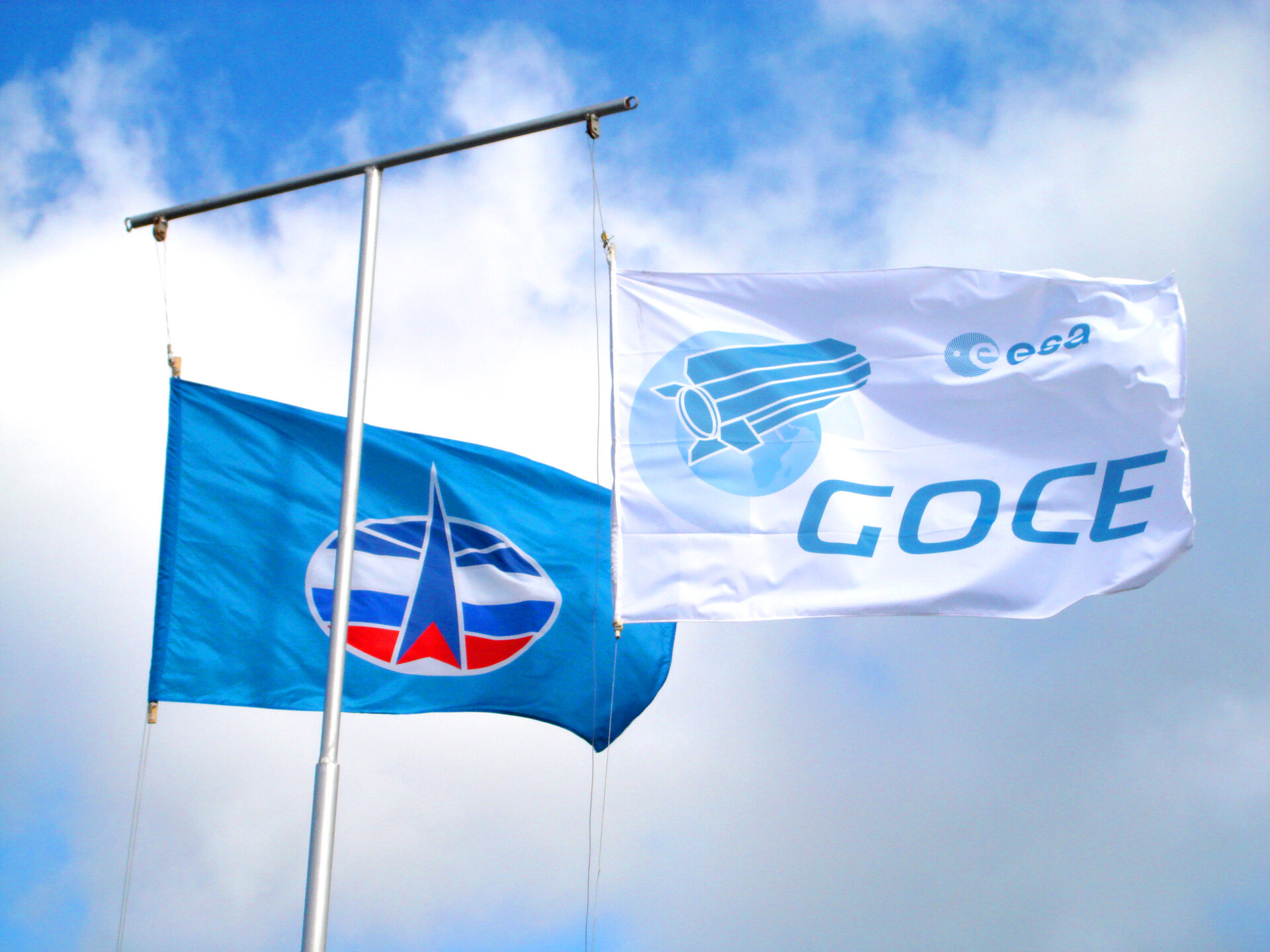 GOCE and Plesetsk Cosmodrome flags