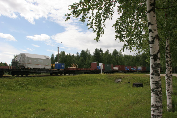 Train arriving at the Plesetsk Cosmodrome