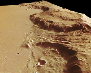 Perspective view of Mangala Fossae