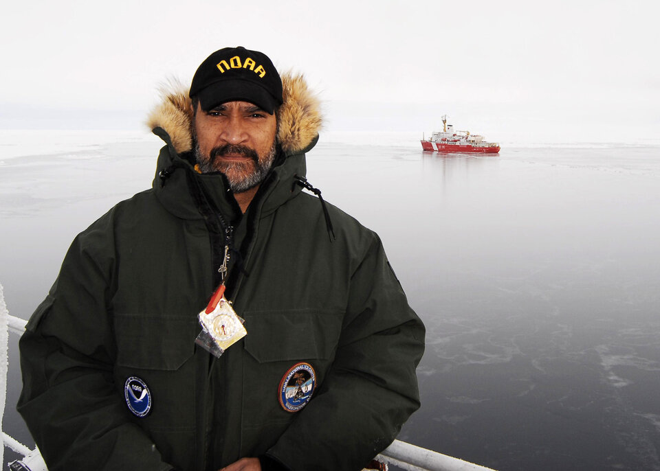 Dr Clemente-Colón aboard the icebreaker Healy