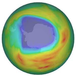 Ozone hole during 7 October 2008
