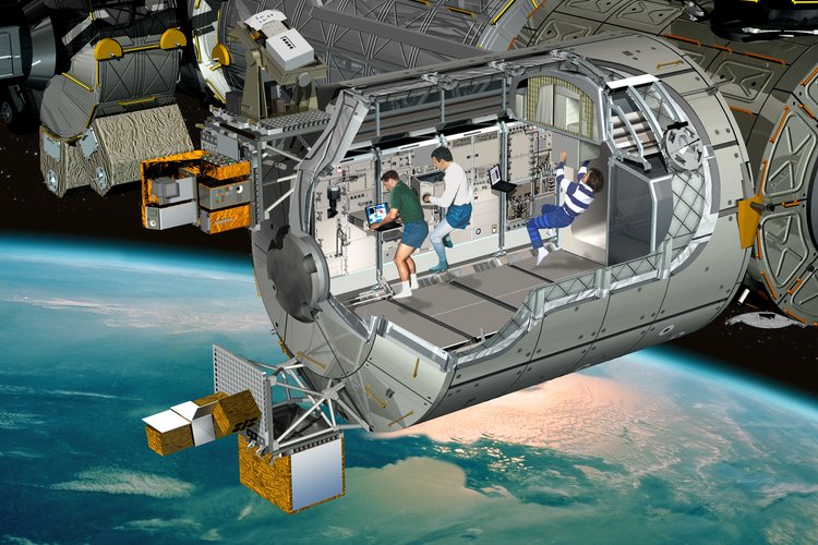 Artist impression of ESA's Columbus laboratory on the ISS